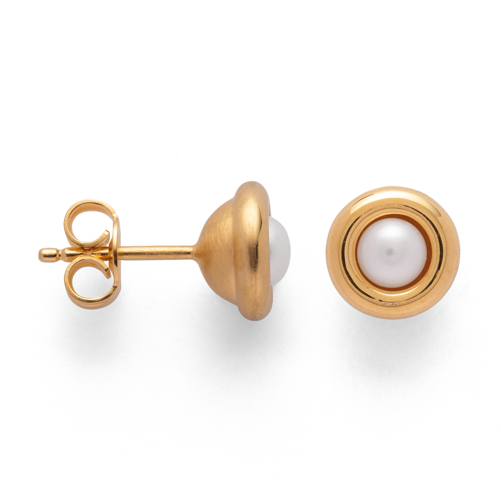 42120 – 925/- Earrings, fg glossy cultured pearl 1.03ct