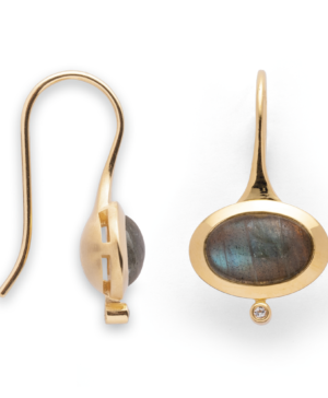 42230 – 925/- earring, fg matte/pol lab 4.56ct, topaz 0.02