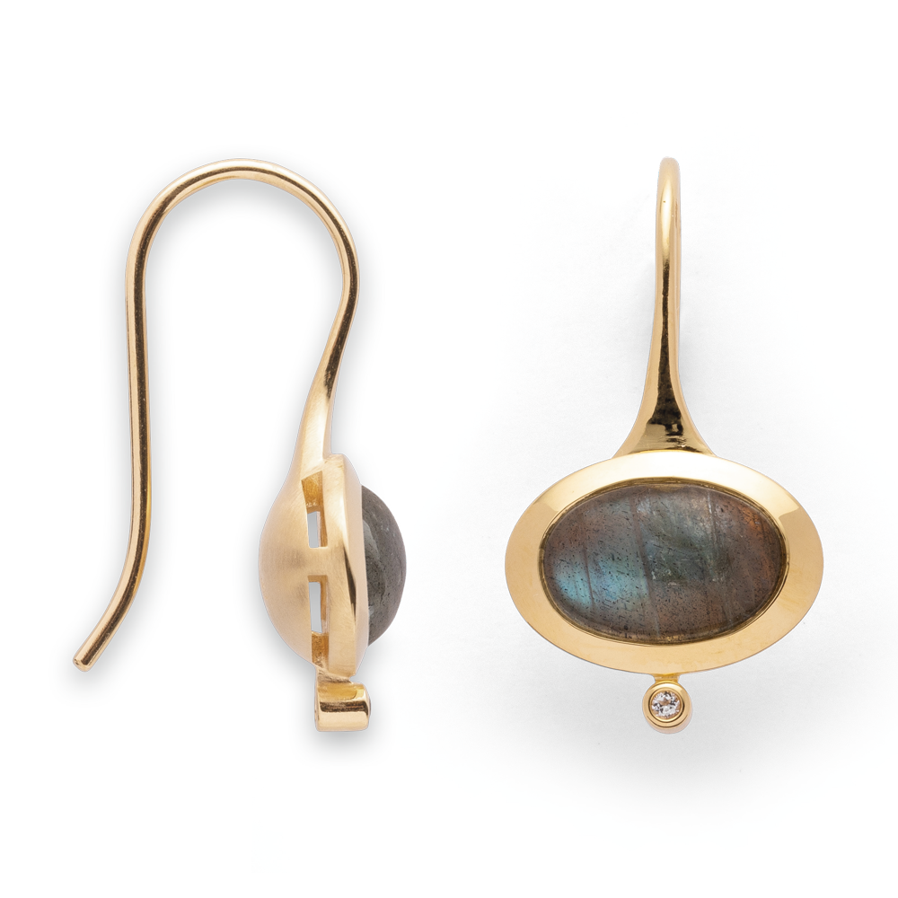 42230 – 925/- earring, fg matte/pol lab 4.56ct, topaz 0.02