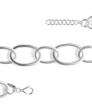 42301 – 925/- bracelet, matt rho., 17cm + 3cm