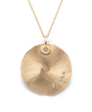42445 – 750/- Pendant matte/brushed, dia. 0.05ct W-SI