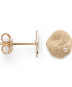 42455 – 750/- Stud earrings matte/brushed, br 0.02ct W-SI