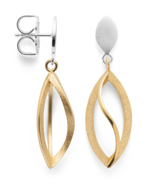 42691 – 925/- Earrings, partly fg, rho. matt/brushed matt