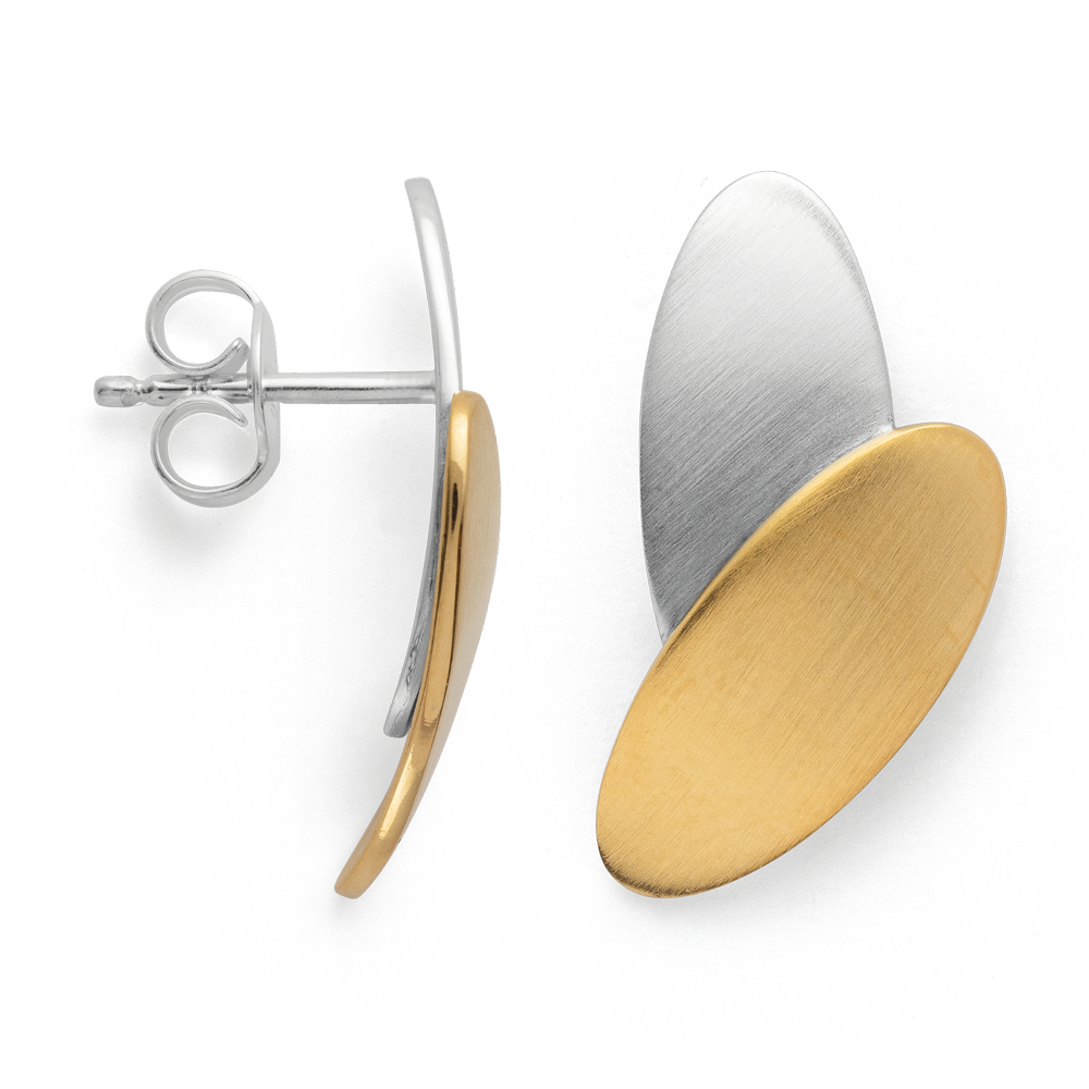 42741 – 925/- Earrings, partly fg, matt rho.