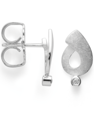 42830 – 925/- Earrings brushed, br 0.02ct W-SI