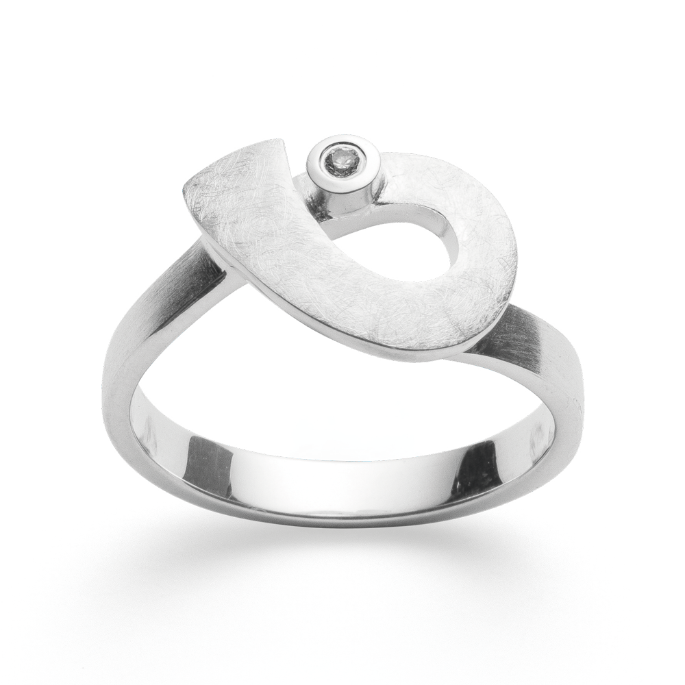 4284052 – 925/- Ring matte/brushed matte, br. 0.02ct W-SI