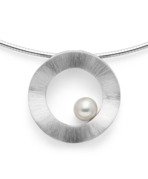 42951 – 925/- Pendant, rho. mat., cultured pearl white 1.76ct
