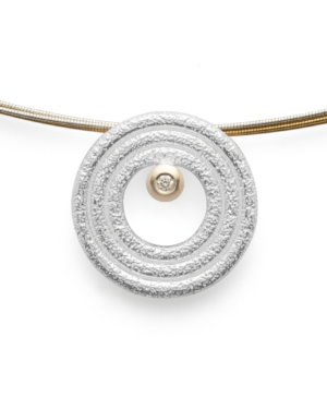 43000 – 925/- Pendant, color 14K matte/brushed, 0.015ct