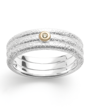 4302054 – 925/- Ring, fg 14K matt/brushed, 0.015ct