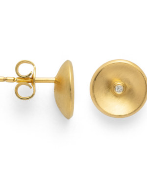 43070 – 925/- Earrings, matte gold, br 0.02ct W-SI