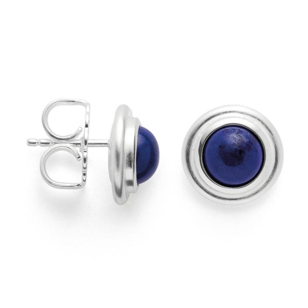 43190 – 925/- Earrings matte/polished, lapis 2.72ct