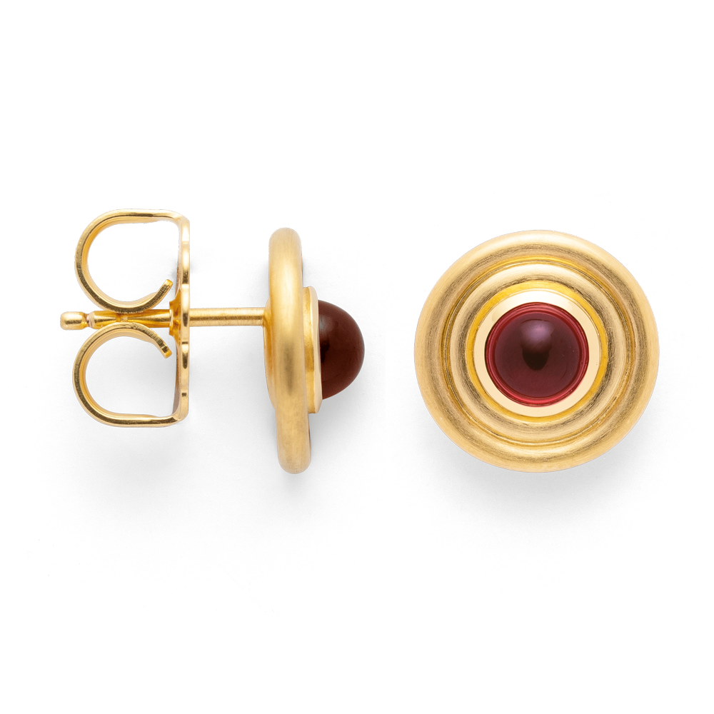 43220 – 925/- Earrings, matte/shiny color, garnet 1.65ct