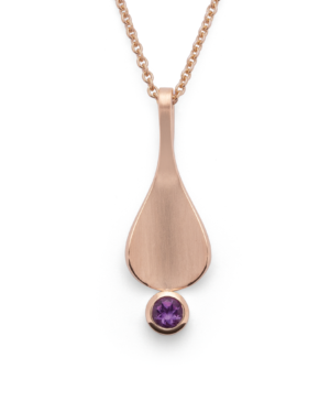 43240 – 925/- Pendant, rose gold color, matte/shiny, amethyst 0.24ct