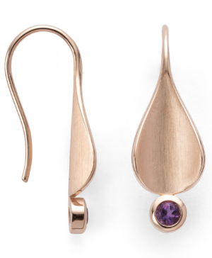 43250 – 925/- earring, pink fg matte/shiny, amethyst 0.19ct