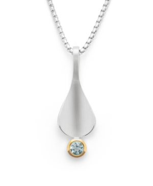 43270 – 925/- Pendant partly colored matte/shiny, blue topaz 0.30