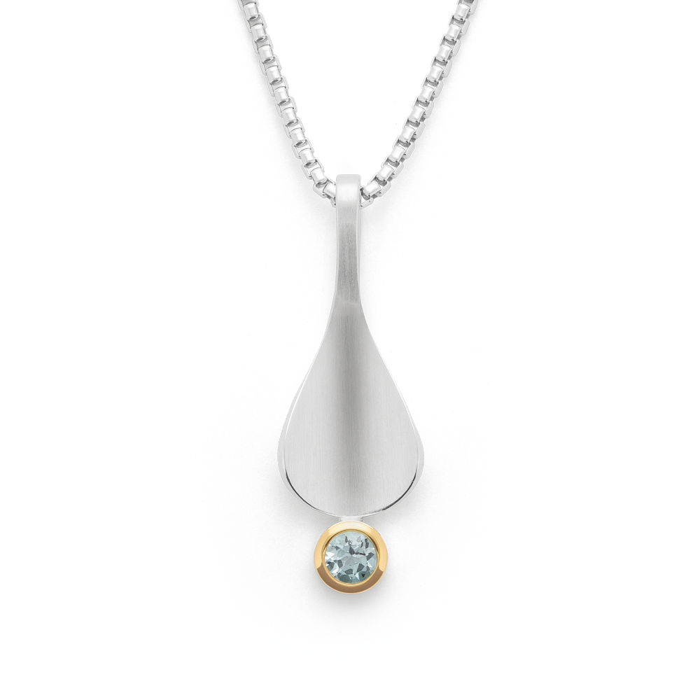 43270 – 925/- Pendant partly colored matte/shiny, blue topaz 0.30