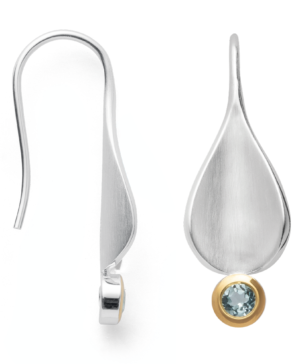 43280 – 925/- earring partly fg matte/shiny blue topaz 0.25