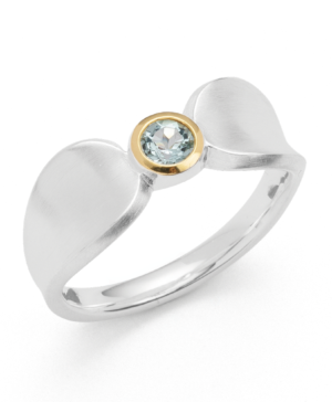 4329154 – 925/- Ring partially fg rho. matte/shiny blue topaz 0.30