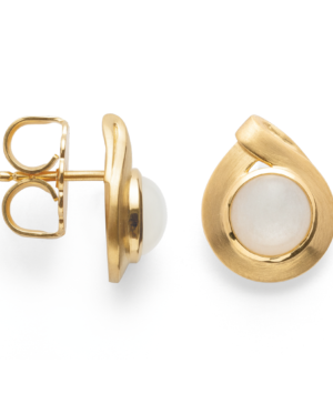 43350 – 925/- Earrings, matte/shiny fg, moonstone 2.49ct