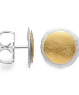 43380 – 925/- Earrings, partly gold, matte/brushed