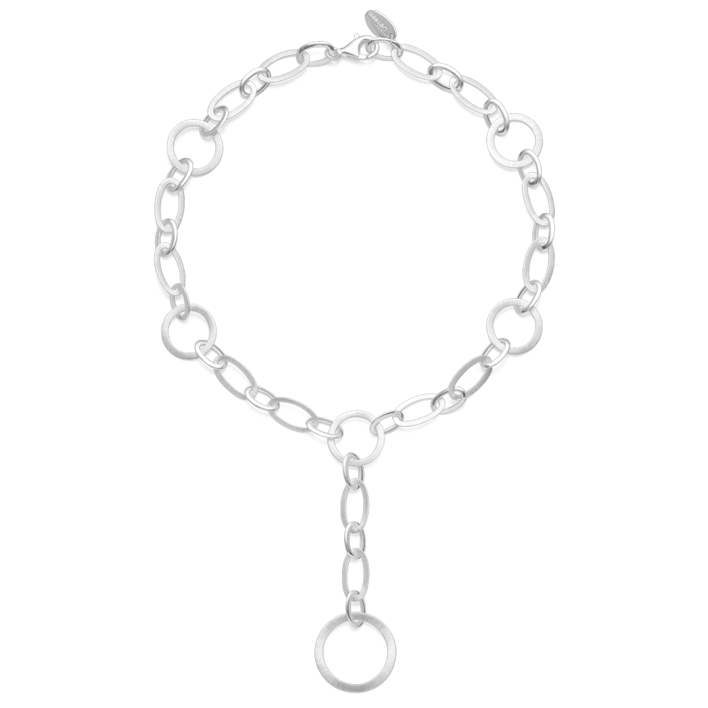 43561 – 925/- necklace, rho. brushed/shiny, 45cm