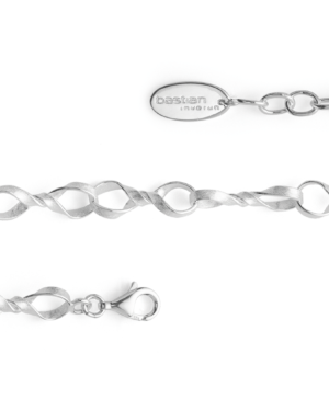 43590 – 925/- bracelet scratched matte, 19cm + 1.5cm