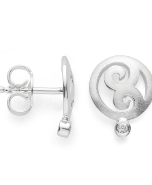 43610 – 925/- Earrings sandblasted, br 0.02ct W-SI