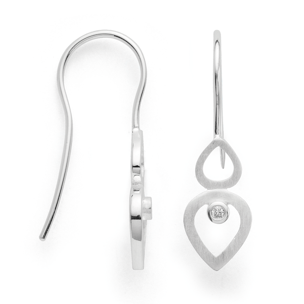 43640 – 925/- matte earring, br 0.02ct W-SI