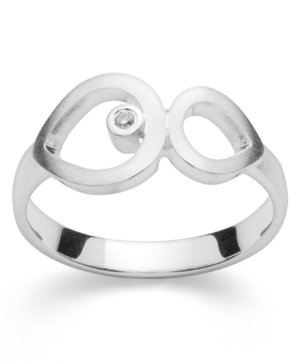 4365154 – 925/- Ring, matte rho., brilliant 0.02ct W-SI