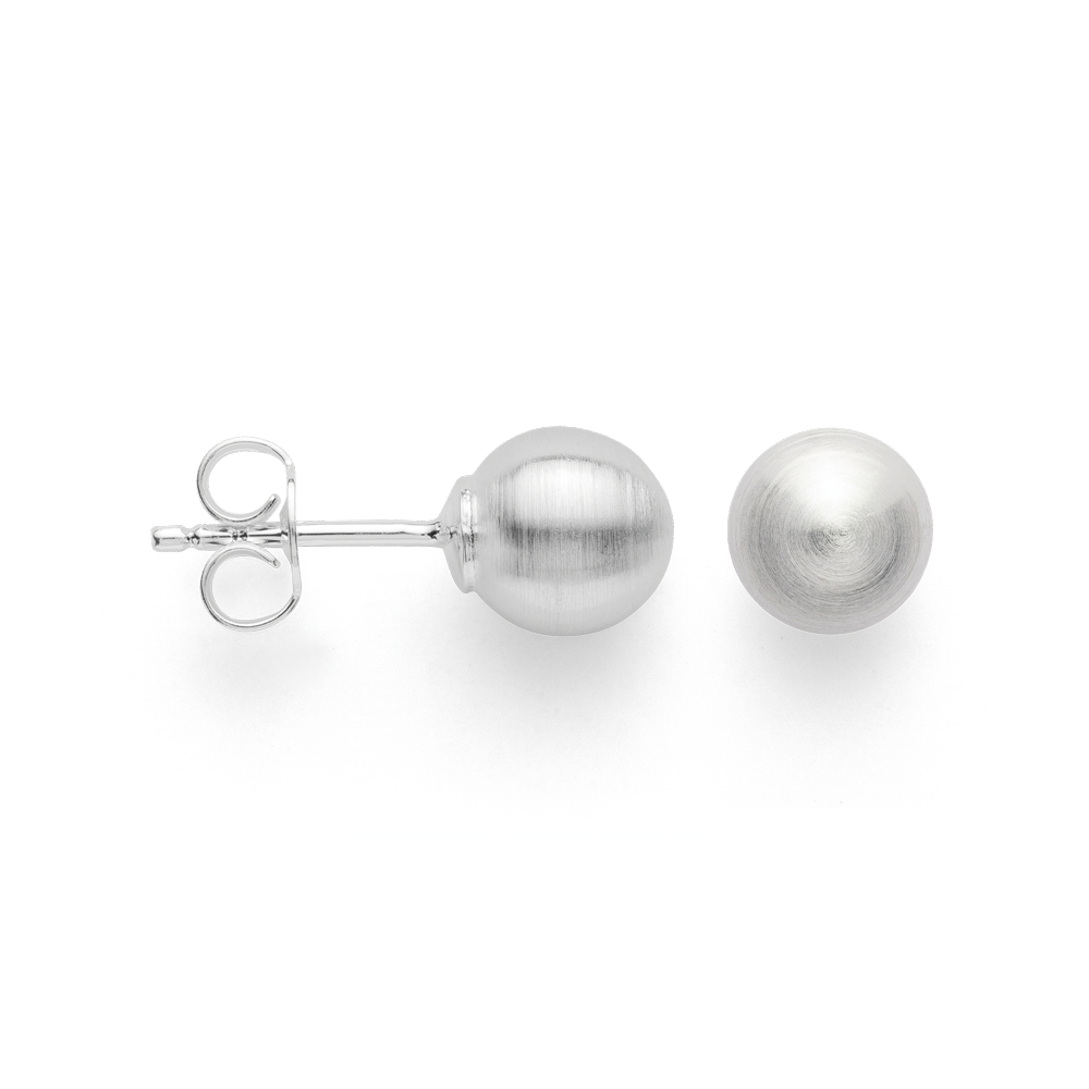 43691 – 925/- Earrings, rho. "ball medium", matte.