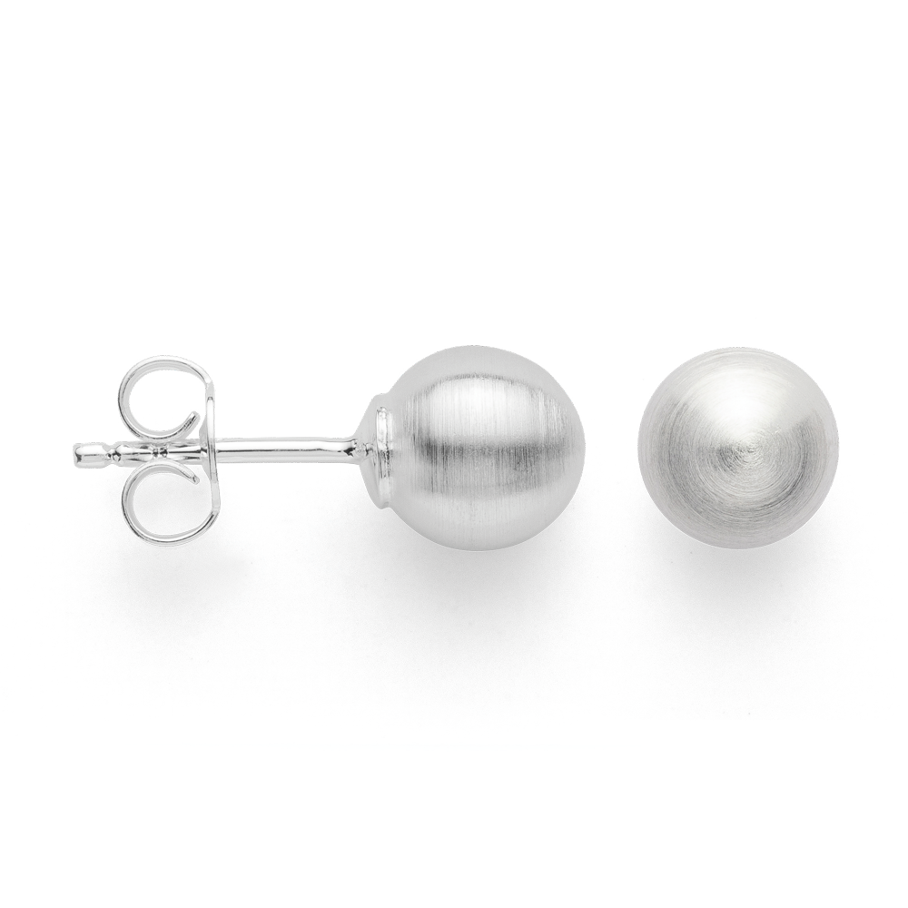 43701 – 925/- Earrings, rho. "large ball", matte