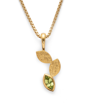 43740 – 925/- Pendant, fg brushed/shiny, peridot 0.58
