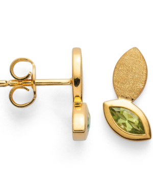 43750 – 925/- Earrings, fg brushed/shiny, peridot 0.5ct