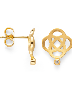 43790 – 925/- Earrings, fg sandblasted, br 0.02ct W-SI