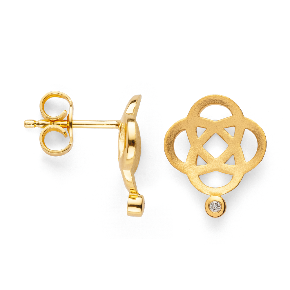 43790 – 925/- Earrings, fg sandblasted, br 0.02ct W-SI