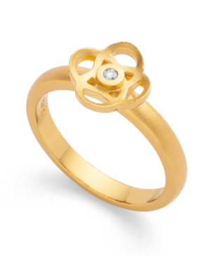 4380060 – 925/- Ring, fg matte, brilliant 0.02ct W-SI