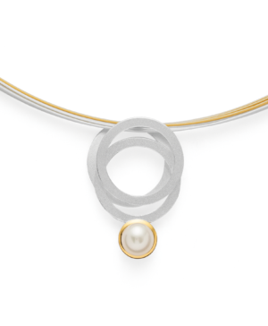 43940 – 925/- Pendant, partly matte/shiny, pearl 1.52ct