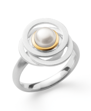 4396058 – 925/- Ring, partly colored sandblasted/shiny cultured pearl
