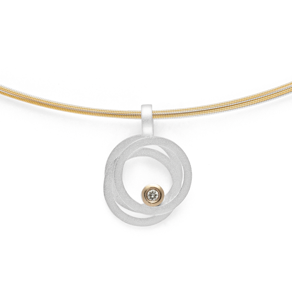 43971 – 925/- Pendant, fg brilliant 0.02ct W-SI