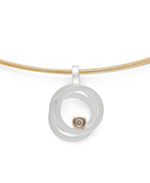43970 – 925/- Pendant, color 14K matte/shiny, 0.02ct W-SI