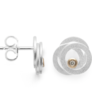 43980 – 925/- Earrings matte/shiny, br 0.02ct W-SI