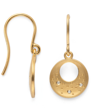 44080 – 925/- earrings, fg matte br 0.03ct W-SI