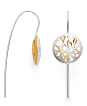 44141 – 925/- earrings "50 Years", partly fg, rho.brushed
