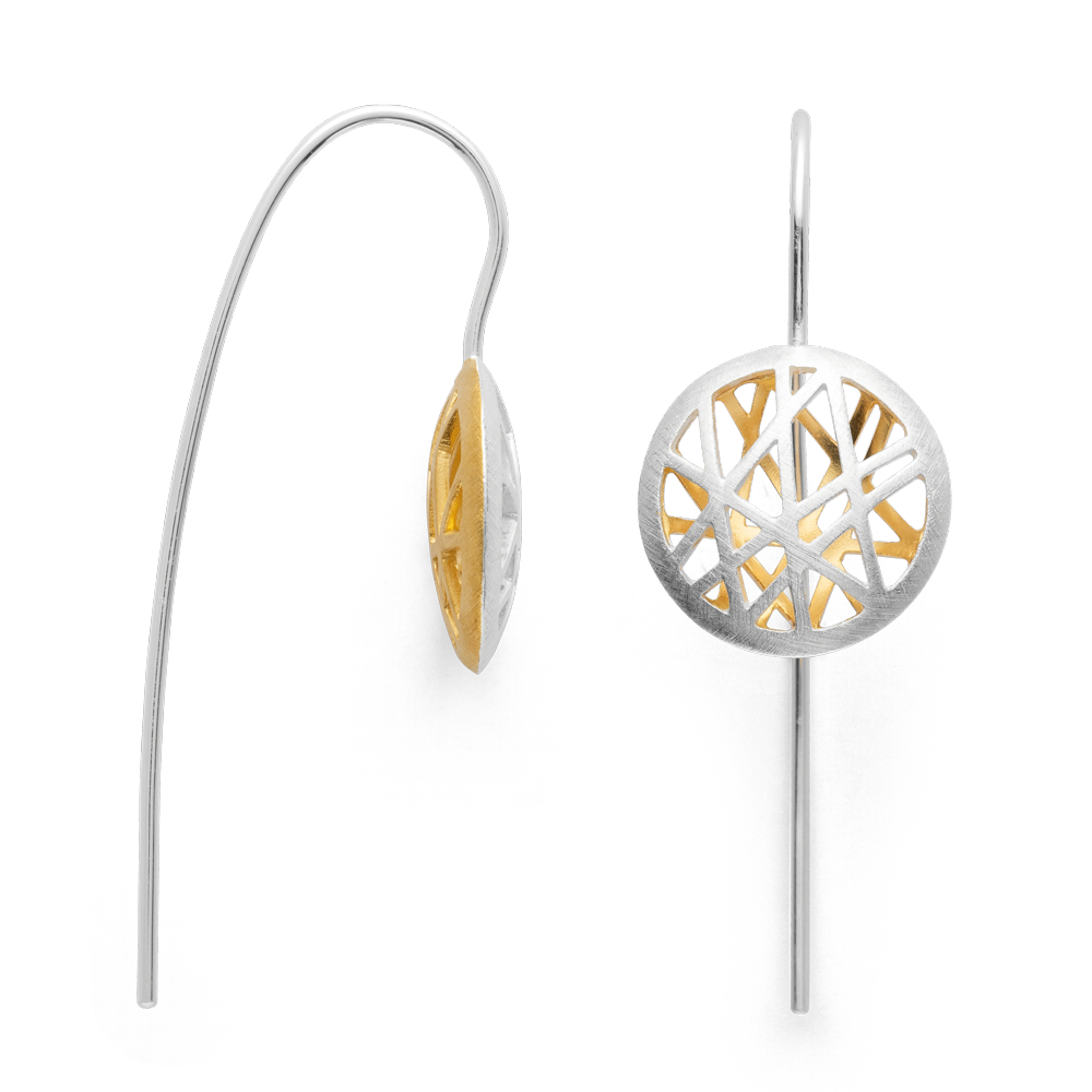 44141 – 925/- earrings "50 Years", partly fg, rho.brushed