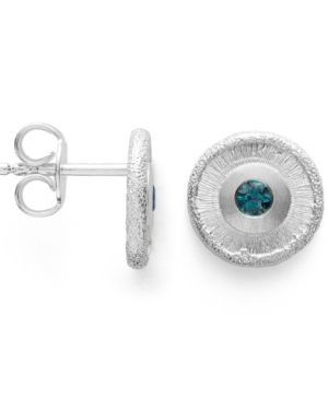 44240 – 925/- Earrings matte, Topaz London Blue 0.14ct