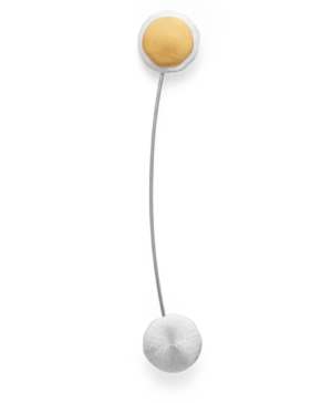 44340 – 925/- brooch, partially fg matt/brushed, steel needle