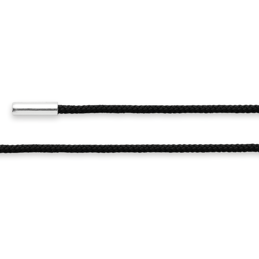 44350 – Cotton ribbon with 925/- black end caps, 100cm