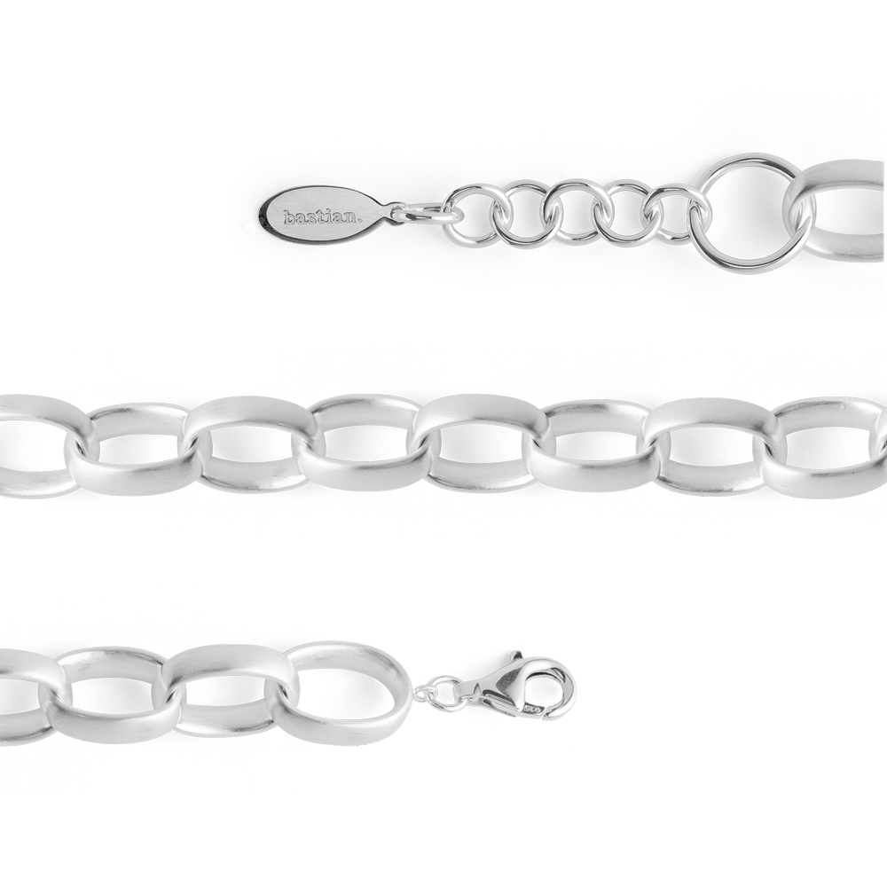 44401 – 925/- bracelet, matt rho., 17cm + 3cm