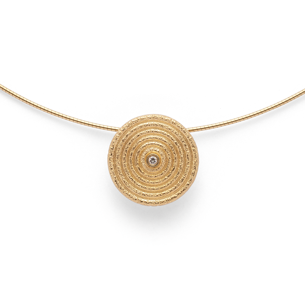 44515 – 750/- Pendant matte/brushed, 0.02ct W-SI