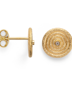 44525 – 750/- earring matte/brushed, br 0.01ct W-SI